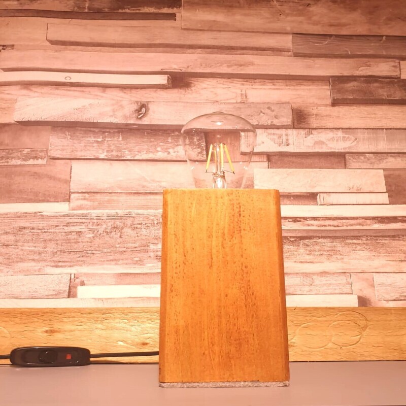Buy2get3rd free - Large - Rustic Industrial Lamp Inset - Reclaimed Wood - Quirky Square Rectangle - Desk Lamp Table Lamp - Bedside Lamp - Man/She Cave - Handmade