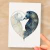 Anniversary or Valentine's Card for Her Anniversary Card for Wife Valentines Day Card For Husband Boyfriend or Girlfriend Bears - Large (5x7) / Blank Message