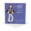 55th birthday card for him - designed by Erica Sturla - 15cm square and blank inside, made in the UK
