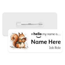 #hello my name is... Name Badge - Whimsical Christmas Squirrel