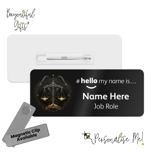 Name Badge - Mystical Zodiac Sign Hello My Name is... - Libra