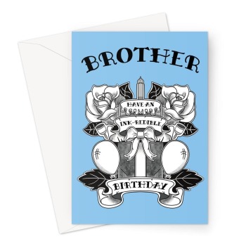 Classic Tattoo Birthday Card For Brother