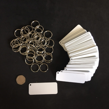 Sublimation Aluminium Keyring Blanks - White 0.7mm pack of 50