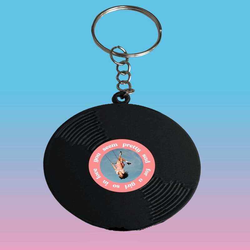 Olivia Rodrigo Vinyl Keyrings / Keychains - The Cure - You Seem Pretty Sad