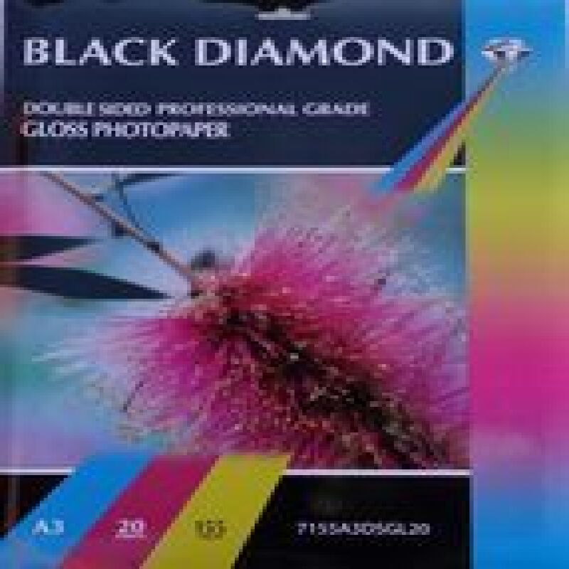 A3 155gsm Black Diamond Double Sided Gloss Photo Paper -  20 Sheets