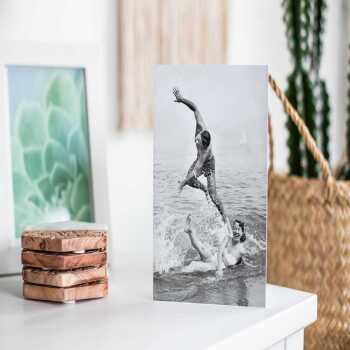 Splashing about - Black and white photographic vintage swimming themed card  - 12.6 x 17.7cm and blank inside, made in the UK
