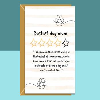Dog Mum Birthday Card - Funny Card for the pup's mom on her birthday - Any Age - Personalised inside if required