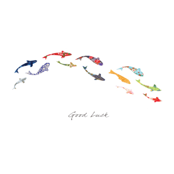 Holy Mackerel koi carp good luck card - designed by Eloise Hall - 15.7 x 11cm and blank inside