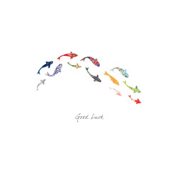 Holy Mackerel koi carp good luck card - designed by Eloise Hall - 15.7 x 11cm and blank inside