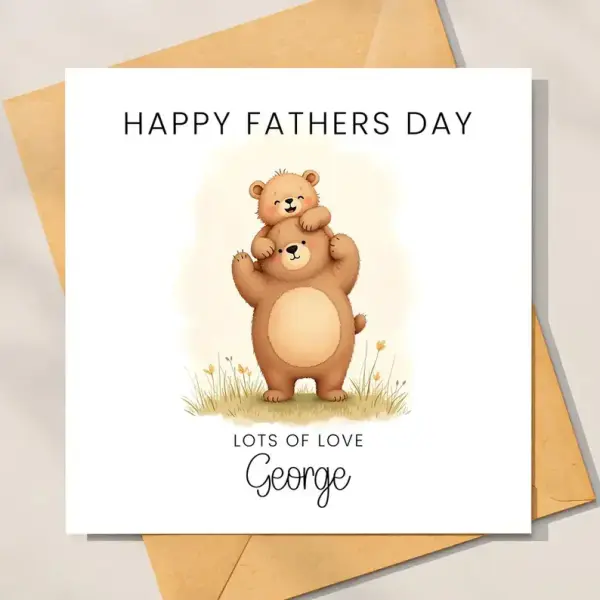 Father's Day Card - Teddy Bear Lots of Love - Standard Smooth Card