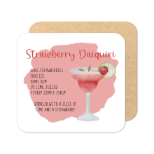 Cocktail Recipe Coaster - Strawberry Daiquiri