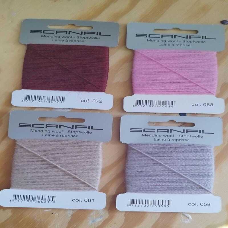 Scanfil Mending Wool Thread for Darning Repair for Socks etc 28 Colours Available - 001 - Bridal White