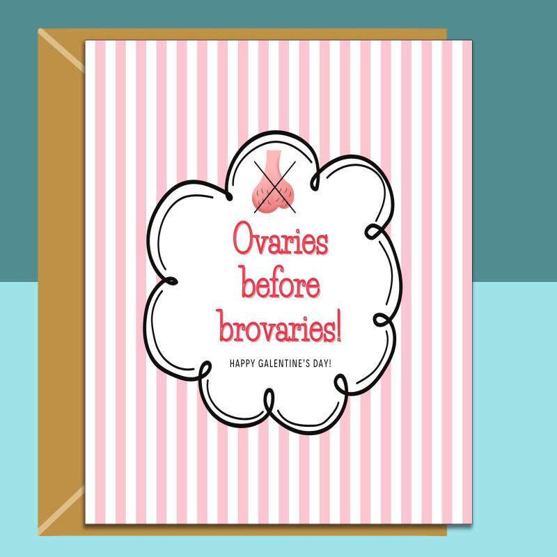 Funny Galentine's Day Card for Her - Ideal for your bestie, single friends this Valentines. - Blank inside - Regular - Matte Card