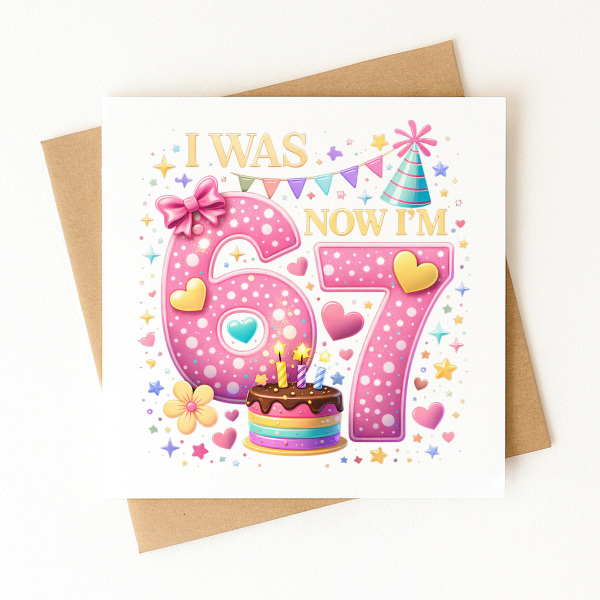 7th Birthday Card - I Was 6 Now I'm 7 - Standard Smooth Card
