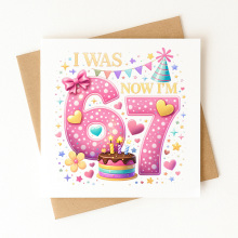 7th Birthday Card - I Was 6 Now I'm 7 - Standard Smooth Card