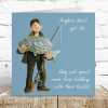 Tackle birthday card for him - designed by Erica Sturla - 15cm square and blank inside, made in the UK