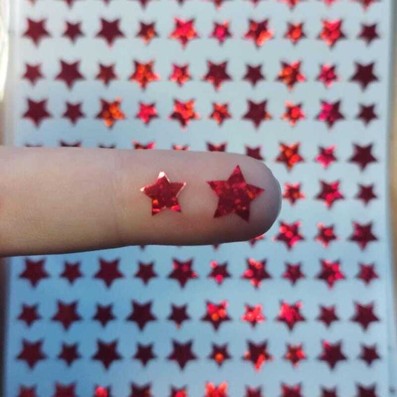 Red Glitter Star Stickers
