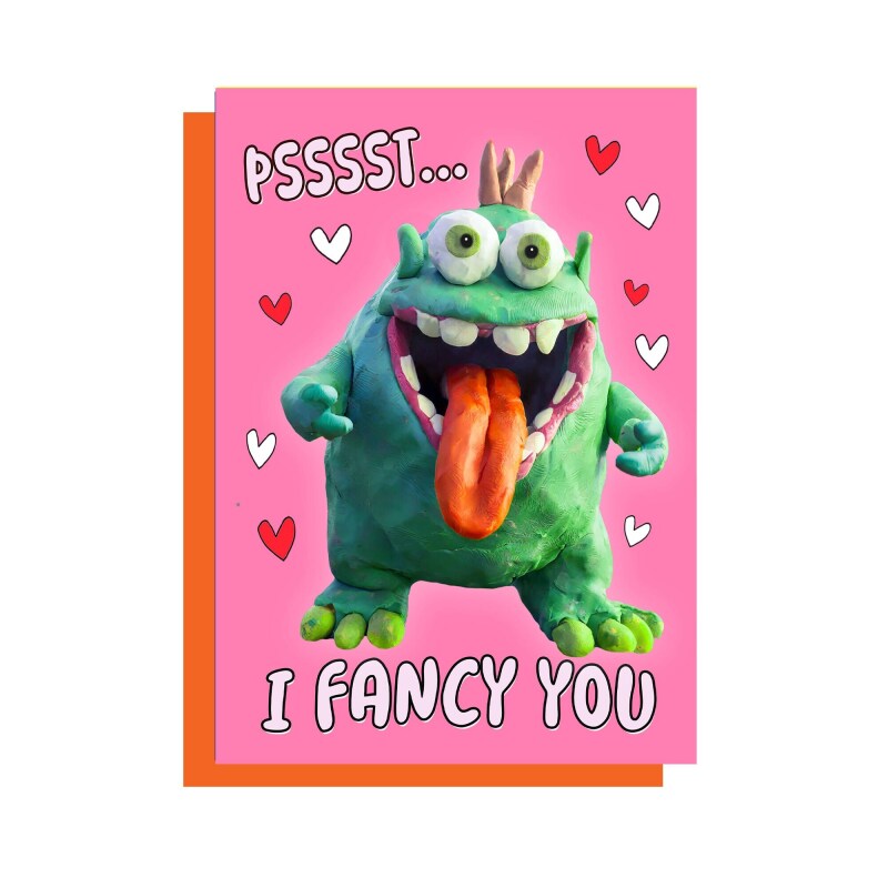 Psst I fancy you | birthday card | Cute Card | Alien card