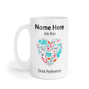 Personalised Ceramic Mug - Watercolour Medical Heart