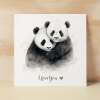Anniversary or Valentine's Day Card For Wife Anniversary Card For Husband Boyfriend or Girlfriend Valentines Card For Him or Her Panda Love