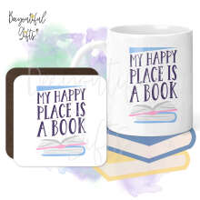 Mug & Coaster Set - My Happy Place Is A Book