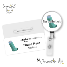 #hello my name is... Name Badge & Metal ID Reel - Inhaler