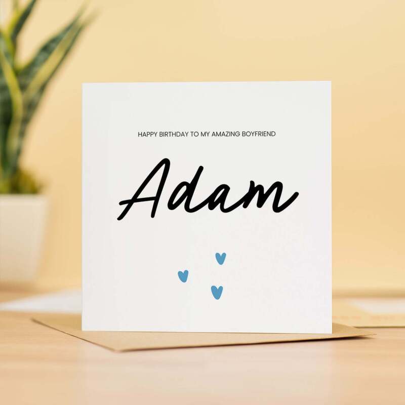 Personalised Birthday Card For Boyfriend Happy Birthday Card For Boyfriend Custom Card For Boyfriend Amazing Boyfriend Birthday Card - Square (5.5x5.5) / Blank Inside