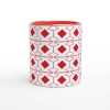 Red Diamonds and Shapes Mug - Ceramic White