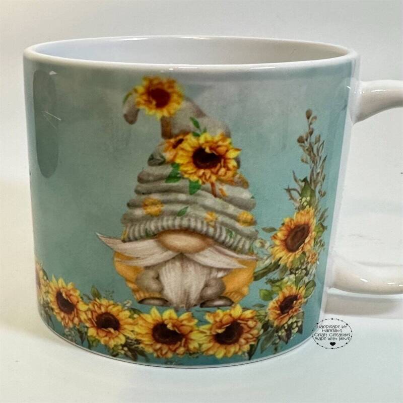Sunflower/Bee Gnome mugs - mint green