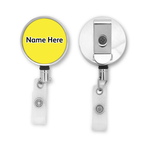 Personalised Metal ID Reel - Classic Yellow - Large Name