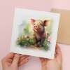 Postcard Prints - Notelet Card of a Pig For Anyone Any Occasion Card For Her or For Him Card For Birthday or Easter Card Thank You Card - Square (5.5x5.5) / Blank Inside