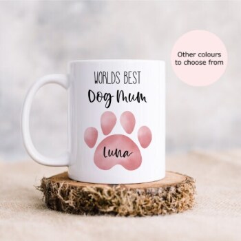 Worlds Best Dog Mum Mug, Best Dog Dad Mug