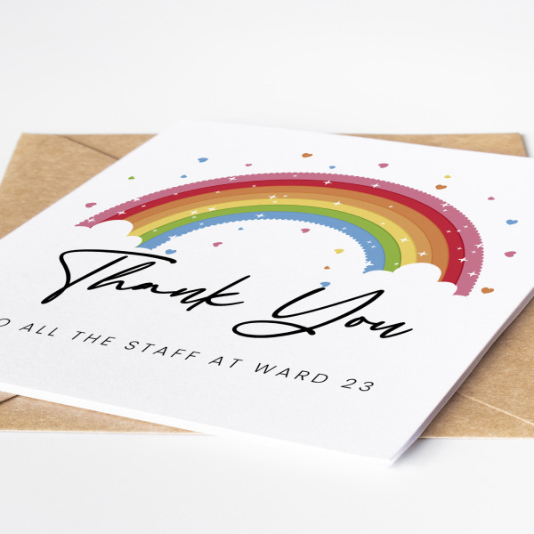 Personalised Thank You Card - To The Hospital Staff - Standard Smooth Card