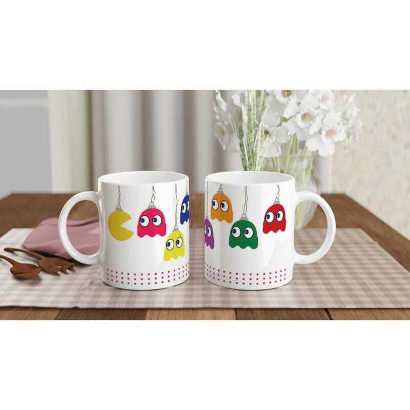 Pacman Christmas Bauble Mug - Ceramic White