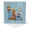 27th anniversary card (sculpture anniversary) - designed by Erica Sturla - 15cm square and blank inside, made in the UK