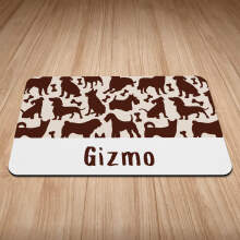 Personalised Dog Silhouette Print Puppy/Dog Bowl Mat