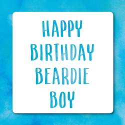 Holy Mackerel beardie boy funny birthday card - from the Frankly My Dear humour and celebrations range - 15cm square and blank inside for your message - made in the UK