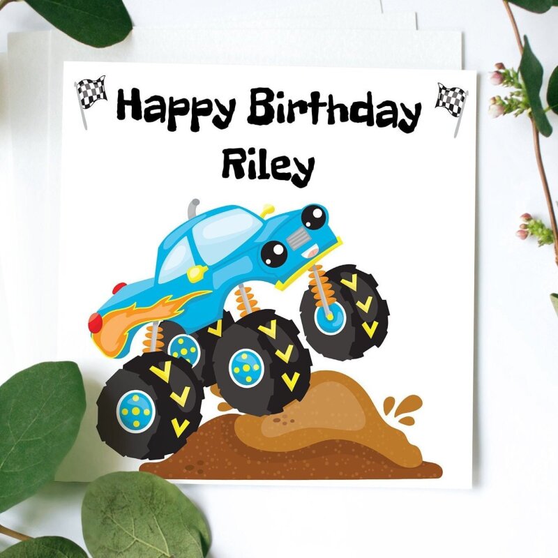 Monster Truck Birthday Card