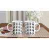 Black Star In Lines Patterned Mug - Ceramic White