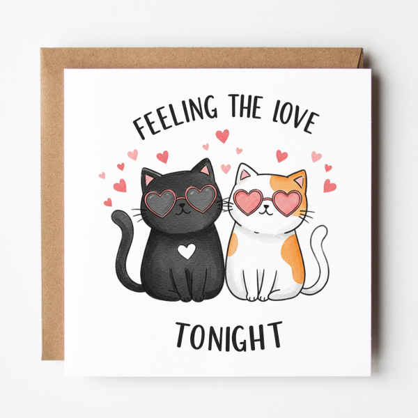 Valentine's Day Card - Feeling The Love Tonight - Standard Smooth Card