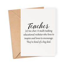 Thank You Teacher Card - Teacher Definition - Small (Approx. A6) - Standard Smooth Card