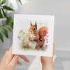 Postcard Prints - Notelet Card of a Squirrel Any Occasion Card For Her or For Him Card For Birthday or Easter Card Thank You Card - Square (5.5x5.5) / Blank Inside