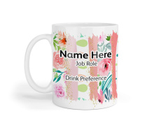 Personalised Ceramic Mug - Floral Easter Brush Strokes