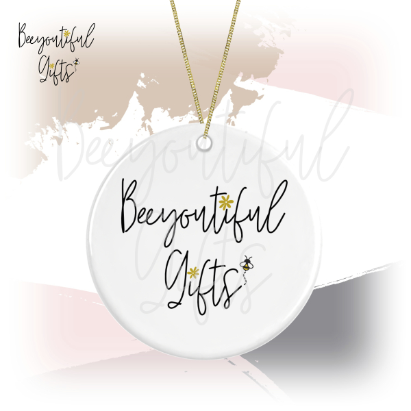 Photo Upload Gift - Hanging Ceramic Decoration (Round)