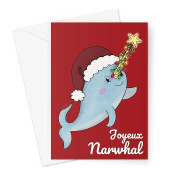 Festive Narwhal Christmas Card
