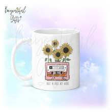 Trust In Vibes, Not Words Vintage Style Floral Ceramic Mug