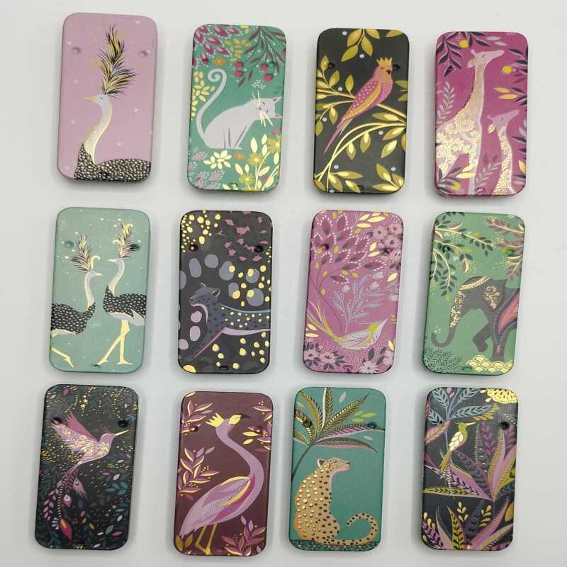 Magnetic Needle Travel Tin | Magnetic Needle Case - Green Cat