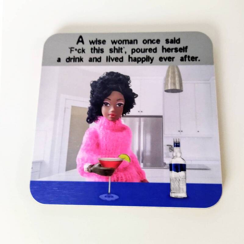 Doll Coaster | F*ck this sh*t | Funny coaster for her | drink | Wine coaster | tea | coffee | gift