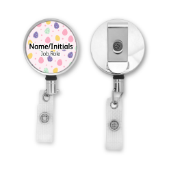 Personalised Metal ID Reel - Pastel Easter Eggs