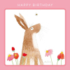 Holy Mackerel Happy Bunny nature and rabbit themed birthday card by Ailsa Black - 15cm square - blank inside